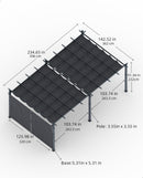 GarveeLife 12x20 Ft Aluminum Pergola, Outdoor Metal Pergola with Adjustable Canopy, Reinforced Frame Outdoor Shelter for Backyard, Garden and Deck - Gray