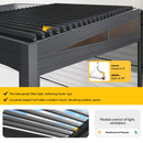 MELLCOM Louvered Pergola with Screen 10x20, Wall-Mounted Adjustable Pergola, Lean to Aluminum Gazebo with 4 Pull-Down Screen Sides and Adjustable Roof for Backyard, Dark Gray