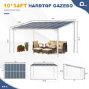 MEISSALIVVE 10' x 14' Gazebo, Wall Mounted Gazebo, Lean to Metal Awnings Gazebos, Gazebo Pergola with Sloped Roof, Outdoor Patio Gazebo Awning for Backyard, Deck, White