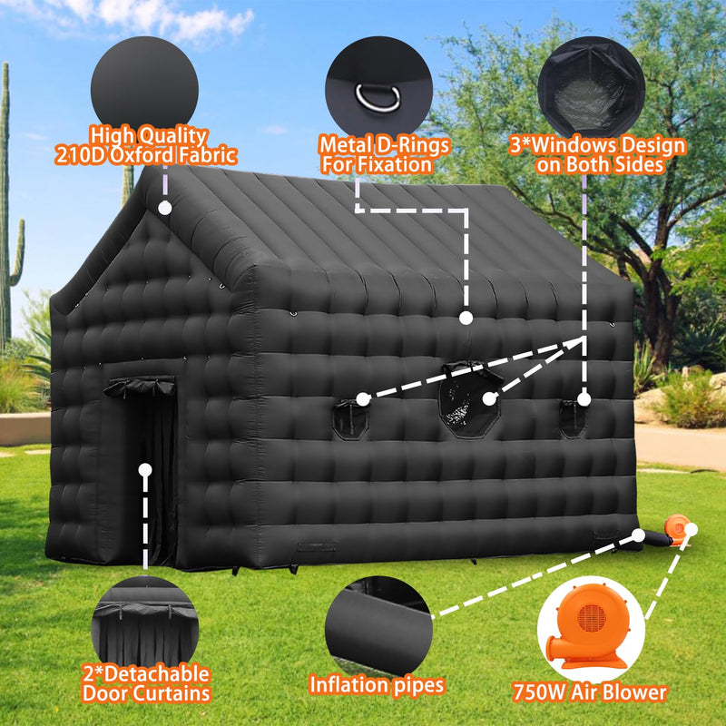 SAYOK Inflatable Nightclub 18x15x15 Ft, Inflatable Party Tent with Disco Ball Light, Inflatable Night Club Tent for Adults Wedding Birthday Backyard Party Business