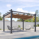 Aoxun 12x14FT Aluminum Pergola, Outdoor Retractable Pergola with Upgraded Canopy Cover, Heavy Duty Metal Pergolas and Gazebos with Adjustable Sun Shade for Modern Patio, Backyard, Deck, Garden
