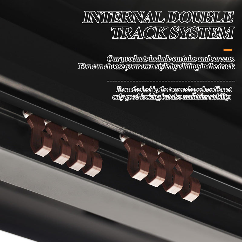 GARTOO 10'x10' Outdoor Hardtop Gazebo with Double Roof - Heavy-Duty Galvanized Steel Top Aluminum Frame Gazebo with Breathable Netting & Privacy Curtain for Patio, Porch, Garden, Lawn, Deck, Backyard