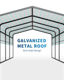 KOKEBREN Metal Carport, Outdoor Car Port Canopy with Reinforced Base and Galvanized Steel Roof, Heavy Duty Garage Car Shelter Shade for SUV, Truck, Boats, 13x20 FT