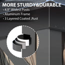 WELYAS Aluminum Hardtop Gazebo 10' X 12' Heavy Duty All Weather Black Gazebos with Galvanized Steel Double Metal Roof for Garden Patio Deck Backyard, Curtains and Netting Included