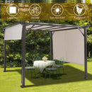 Tangkula 10 X 10FT Outdoor Pergola, Patio Furniture Shade Structure, Outdoor Steel Pergola Gazebo with Retractable Canopy Shades, Rustproof Metal Pergola for Patio, Backyard, Garden (Beige)