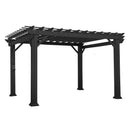 Backyard Discovery Stratford 12' x 10' Traditional Galvanized Steel Pergola Kit with Shade Sail Canopy, Powder-Coated Finish, All-Season Durability, High-Wind Rating for Outdoor Patio, Deck, Garden