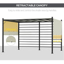 Outsunny 10' x 12' Outdoor Retractable Pergola, Patio Gazebo Canopy Adjustable Sun Shade Shelter for Backyard, Garden Activities, Beige