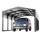 Metal Carport 12x20ft Heavy-Duty | Military-Grade Reinforced Garage Kits with Steel Roof & Hurricane | 550lbs/Sq.Ft Snow/RV/Camper/Truck/Tractor Shelter