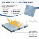 GARTOO 10’x10’ Patio Hardtop Gazebo with Polycarbonate Roof, Waterproof Outdoor Canopy Gazebo, Steel Frame Permanent Pavilion with Curtains and Netting, Perfect for Backyard, Patio, Lawn, Garden