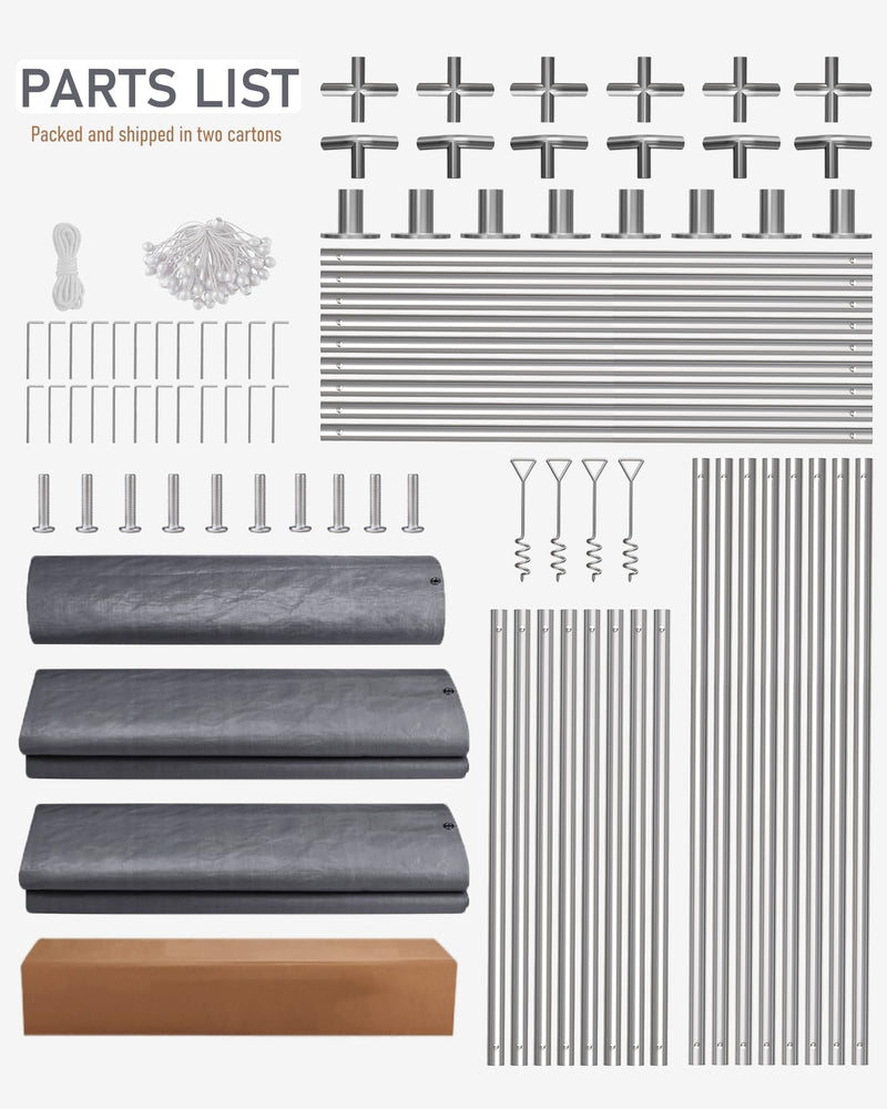 Hipicute 20'x10'x11' Heavy-Duty Portable Garage with Canopy, Front and Back Doors, Roll-Up Windows, Carport Shelter Reinforced Structure for Cars, Trucks, Boats, and Parties - Gray