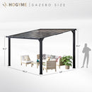 Outdoor Gazebo, Awnings for Patios Decks Backyards with Sunlight Panels, Top Lean to Pergola, Heavy-Duty Metal Sunroom, Frosted Gray (10X14 FT)