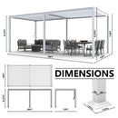 MASTERCANOPY 12’ X 20’ Louvered Pergola Outdoor Aluminum Patio Pergola with Adjustable Roof for Deck Backyard Garden (White)