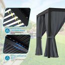 LVUYOYO Outdoor Louvered Pergola 10' x 13', Aluminum Pergola with Adjustable Roof, Waterproof Metal Gazebo with Curtains and Netting for Patio, Backyard, Garden, Deck (Black)