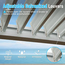 Domi Louvered Pergola 10' x 10' Outdoor Aluminum Pergola with Adjustable Roof, Aluminum Frame, Efficient Drainage System for Patio, Deck, Garden, White