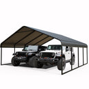 FILLOSLOV Heavy Duty 20x20ft Galvanized Steel Carport Shelter - Extra Large Canopy for Dual Vehicle, RV & Boat Storage｜All Weather Protection｜Simple Assembly