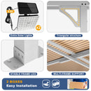 MEISSALIVVE 8' x 12' Wall Mounted Lean to Metal Awnings with Sloped Roof, Outdoor Patio Gazebo Awning for Backyard, Deck, White