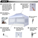 ABCCANOPY Outdoor Winter Gazebo 10x15, Premium Instant Pop Up Canopy Tent with Elegant Church Window,Snow and Rain Protection, Bonus Wheeled Bag,White