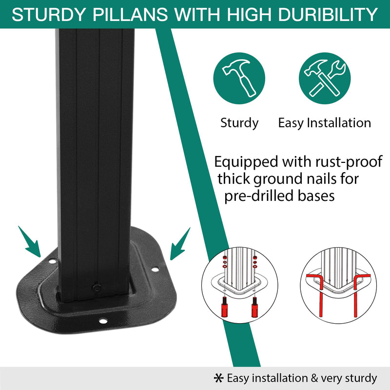 10'x13' Hardtop Gazebo, Outdoor Polycarbonate Double Roof Canopy, Aluminum Frame Permanent Pavilion with Curtains and Netting, Sunshade for Garden, Patio, Lawns (Gray)