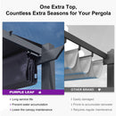 PURPLE LEAF 10' x 10' Pergola with Curtains Outdoor Retractable Pergola Patio Metal Shelter for Garden Porch Pavilion Dark Gray Frame Gazebo Modern Yard Grill Pergolas with Shade Canopy Navy Blue