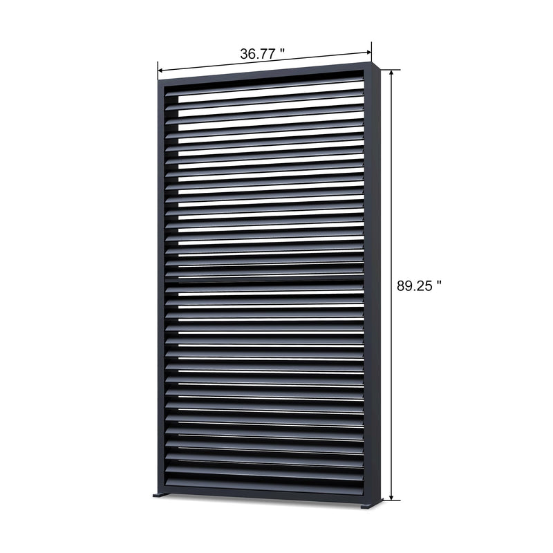 PURPLE LEAF Louvered Pergola Accessory 94AS Aluminum Louver Grille for Optimal Privacy, Sunlight Control Four Panels a Complete 13' Side Fixed Shutter Wall, Pergola Not Included