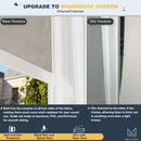 MELLCOM 10x20FT Louvered Pergola with 6-Panel Pull-Down Screen, Aluminum Pergola with Adjustable Rainproof Roof for Patio, Lawn & Garden, White