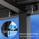 SUNBURY 10'X 20' Louvered Pergola, Aluminum Outdoor Pergola with 4 Adjustable Roof, All-Weather Use, Netting & Privacy Curtains, Waterproof Patio Shade Cover for Patio, Backyard, Lawn, Garden, Black