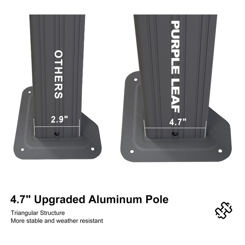 PURPLE LEAF 11' x 15' Permanent Hardtop Gazebo with Galvanized Steel Double Roof and Aluminum Frames Outdoor Large Pavilion Gazebo for Patio Deck Garden, Netting and Curtains Included, Light Grey