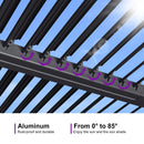 PURPLE LEAF Louvered Pergola 92KS 10' x 14' with Integrated LED Strip Lights Aluminum Outdoor Pergola with Adjustable Louvered Roof for Patio Deck Garden Yard Gray