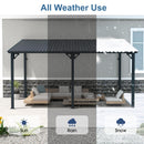 COBANA 10' x 14' Large Gazebo, Hardtop Wall Mounted Lean to Gazebo Pergola with Metal Roof for Patio, Deck, Backyard