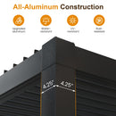 RoyalCraft Adjustable Louvered, Heavy-Duty Aluminum Outdoor Pergola, Metal Hardtop Pergola with Adjustable Roof for Patio, Deck, Garden, Yard (Black, 12' x 20')