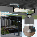 LVUYOYO Outdoor Louvered Pergola 10' x 20', Patio Aluminum Pergola with Adjustable Roof, Waterproof Metal Gazebo for Backyard, Garden, Deck (Black)