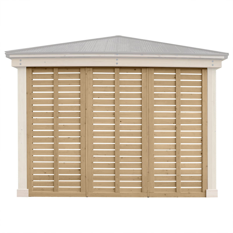 Yardistry 10' Meridian Wooden Privacy Wall, Fits One Side of 10' Meridian Gazebos, Cedar