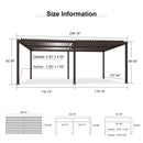 PURPLE LEAF 13' x 20' Louvered Pergola Outdoor Adjustable Louvre Shade Modern Patio Aluminum Pergola with Retractable Roof for Deck Backyard Garden Hardtop Gazebo
