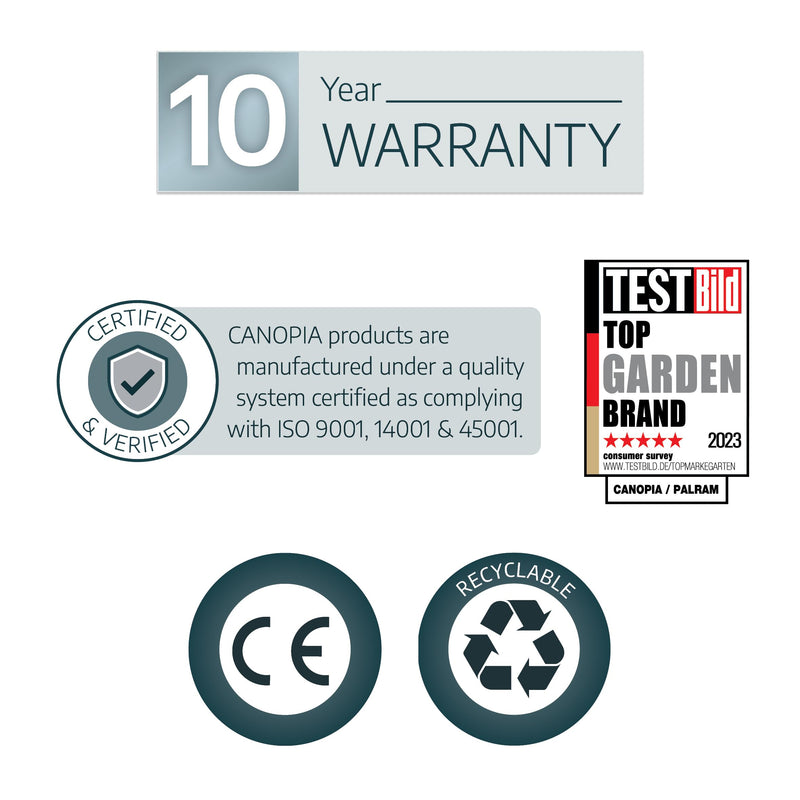 Palram - Canopia Arizona 10 Ft. x 16 Ft. x 9 Ft. Breeze 5000 Carport Aluminum Metal Frame and Polycarbonate Panels Car Port for Outdoor Driveway Car, Truck, RV, Trailer, Boat Storage (Gray/Bronze)