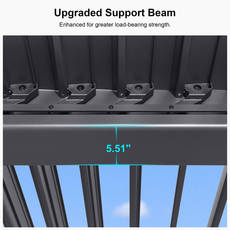 PURPLE LEAF Louvered Pergola 13' x 15' Large Patio Aluminum Pergola Modern Outdoor with Adjustable Roof for Deck Garden Yard Hardtop Gazebo