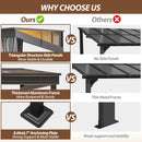 Raysfung 10' x 10' Wall Mounted Gazebo, Lean to Gazebo with Aluminum Frame, Polycarbonate Hardtop Gazebos Pergola with Sloping Roof for Outdoor, Backyard, Patio