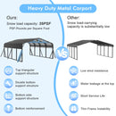 20x20FT Heavy Duty Metal Carport - Reinforced Galvanized Carport Canopy for All-Weather Shelter, Enhanced Wind Resistance for Boats, Cars, Trucks, and Tractors