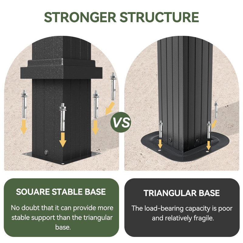 Aoxun 10' X 12' Hardtop Gazebo, Aluminum Outdoor Gazebo with Galvanized Steel Double Roof Canopy, Permanent Metal Pavilion with Privacy Curtain and Netting, for Garden, Backyard, Square Foundation