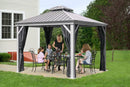 Sojag Outdoor 10' x 10' Monaco Hardtop Double Roof Gazebo Outdoor Sun Shelter, Champagne