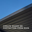 Backyard Discovery Evanston 16'x10' Galvanized Steel Wall-Mounted Louvered Pergola Kit with Adjustable Roof, Shade, Rain Protection, High-Wind Rating, PowerPort, Gutter System for Outdoor Patio, Deck