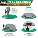 COBIZI Pop Up Gazebo Screen Tent Screen House for Camping, 15x15 Screen Room with Mosquito Netting, Hub Tent Instant Screened Canopy with Carrying Bag and Ground Stakes, Gray