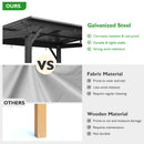 Domi 6.5x12FT Hardtop Grill Gazebo, Outdoor BBQ Gazebo with 2 Side Shelves and Ceiling Hook, Outdoor Grill Canopy with Galvanized Steel Slope Roof for Patio Lawn Backyard Deck, Grey