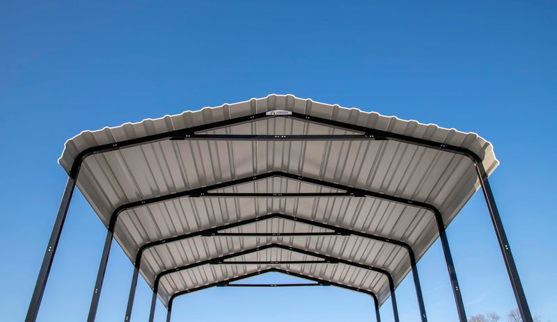 Arrow Carports Galvanized Steel Carport, RV Metal Carport Kit, 14' x 42' x 14', Charcoal