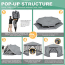 COBIZI 15x15ft Extra Large Pop-Up Gazebo Canopy Tent with Mosquito Netting, Spacious Easy Set-Up Screened Shelter, Durable Outdoor Pavilion with Ground Stakes, Perfect for Patio, Backyard, and Lawn