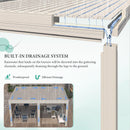 YOLENY Louvered Pergola and 6 Pull-Down Screens, 12x16FT All Aluminum Pergola with Adjustable Rainproof Roof, Outdoor Sun Shade Shelter for Patio, Weatherproof, White