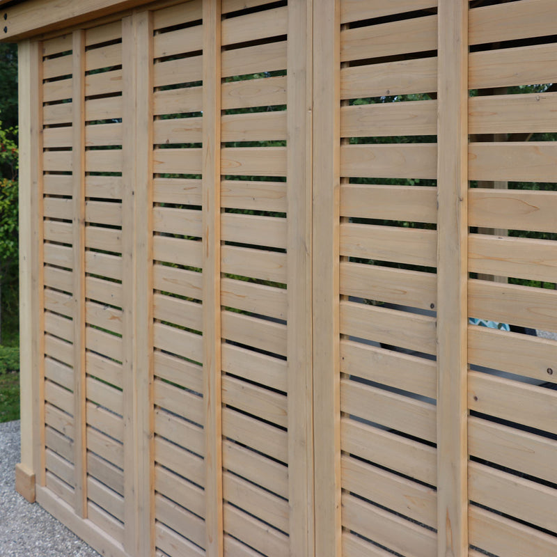 Yardistry 10' Meridian Wooden Privacy Wall, Fits One Side of 10' Meridian Gazebos, Cedar