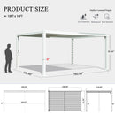 Domi Outdoor Louvered Pergola 10x16FT with Adjustable Steel Roof, Outdoor Aluminum Structure Rainproof Pergola for Backyard, Garden and Lawn,White