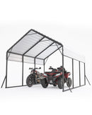 Metal Carport 13× 16 FT, Heavy Duty Carport Reinforced Frame and Steel Roof, All-Weather Shelter for Pickups, Boats, Cars, and Tractors