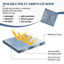GARTOO 10x10FT Polycarbonate Hardtop Gazebo with Double Roof - Heavy-Duty Steel Frame Gazebo with Breathable Netting & Privacy Curtain for Patio, Porch, Garden, Lawn, Deck, Backyard