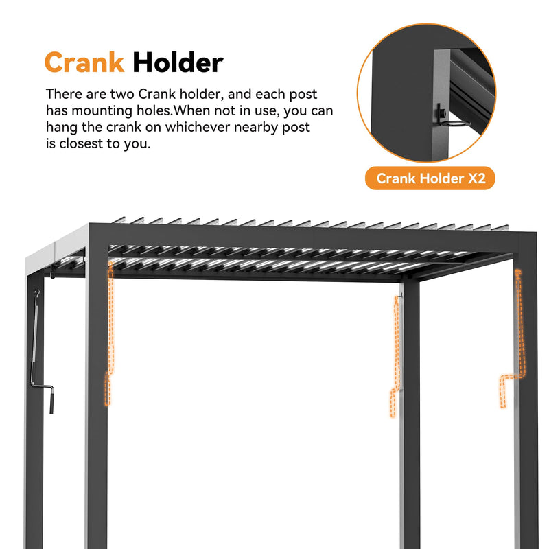 Modern Shade Aurora Louvered Pergola 10'x10' with USB Charging Port Deck, Outdoor Pergola with Adjustable Waterproof Roof & Integrated Drainage, Reinforced Frame for Patio Deck, Easy Assembly, Black